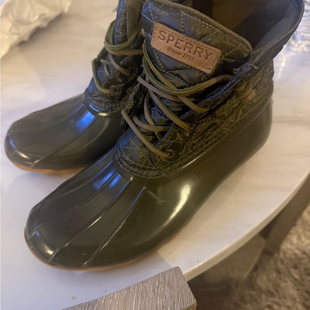 Sperry Olive Waterproof Boots
